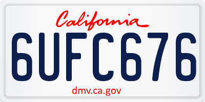CA license plate 6UFC676
