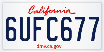 CA license plate 6UFC677