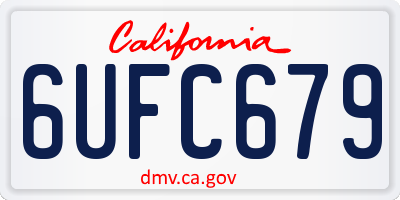 CA license plate 6UFC679