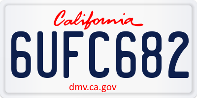 CA license plate 6UFC682