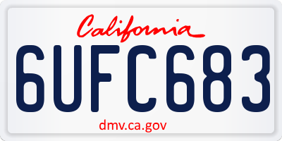 CA license plate 6UFC683