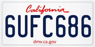 CA license plate 6UFC686