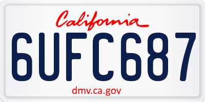 CA license plate 6UFC687