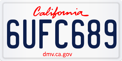 CA license plate 6UFC689
