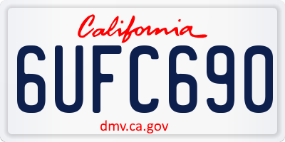 CA license plate 6UFC690