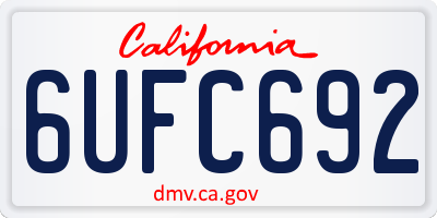 CA license plate 6UFC692