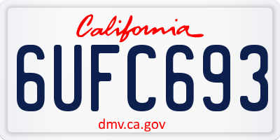 CA license plate 6UFC693