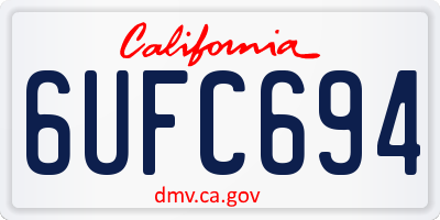 CA license plate 6UFC694