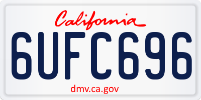 CA license plate 6UFC696