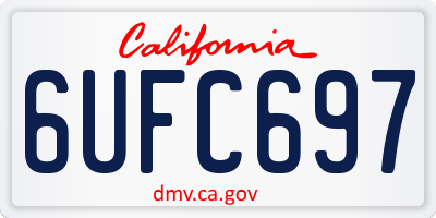 CA license plate 6UFC697