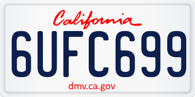 CA license plate 6UFC699