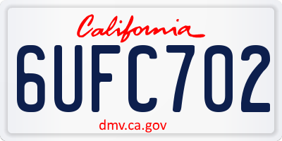 CA license plate 6UFC702