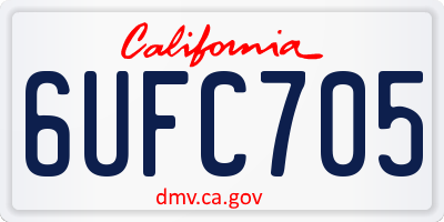 CA license plate 6UFC705