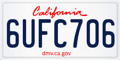 CA license plate 6UFC706