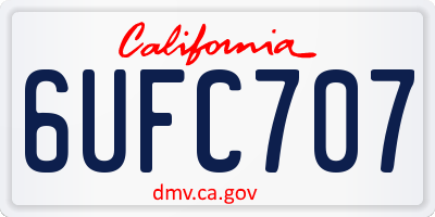 CA license plate 6UFC707