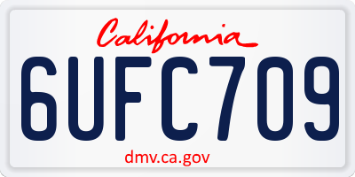 CA license plate 6UFC709