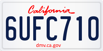 CA license plate 6UFC710