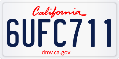 CA license plate 6UFC711