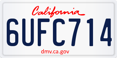 CA license plate 6UFC714