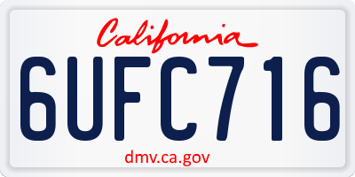 CA license plate 6UFC716