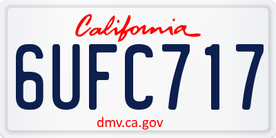 CA license plate 6UFC717
