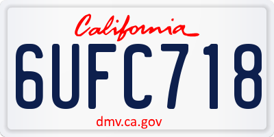 CA license plate 6UFC718