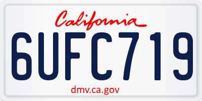 CA license plate 6UFC719