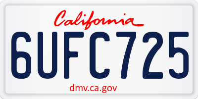 CA license plate 6UFC725