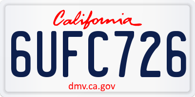 CA license plate 6UFC726