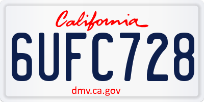 CA license plate 6UFC728