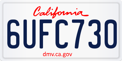CA license plate 6UFC730