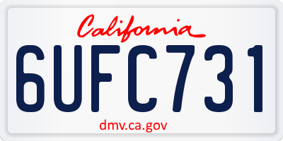 CA license plate 6UFC731