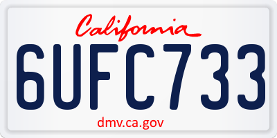 CA license plate 6UFC733