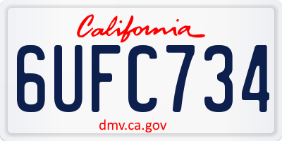 CA license plate 6UFC734