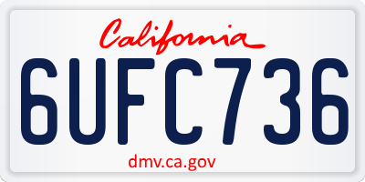 CA license plate 6UFC736