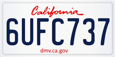 CA license plate 6UFC737