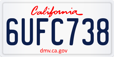 CA license plate 6UFC738