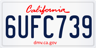 CA license plate 6UFC739