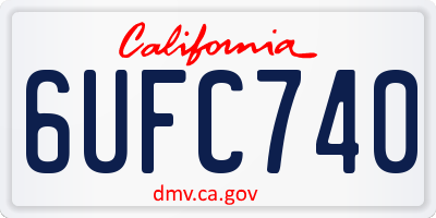 CA license plate 6UFC740