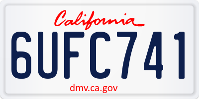 CA license plate 6UFC741