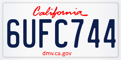 CA license plate 6UFC744