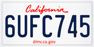 CA license plate 6UFC745