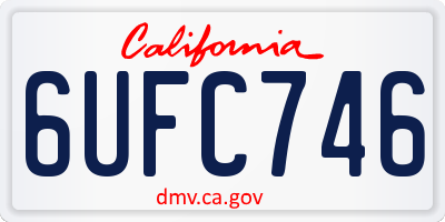 CA license plate 6UFC746