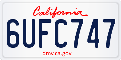 CA license plate 6UFC747