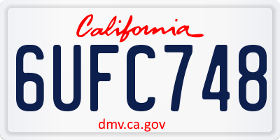 CA license plate 6UFC748