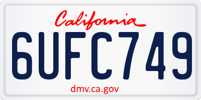 CA license plate 6UFC749