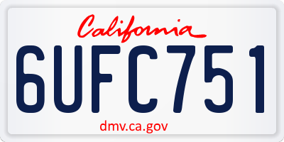CA license plate 6UFC751