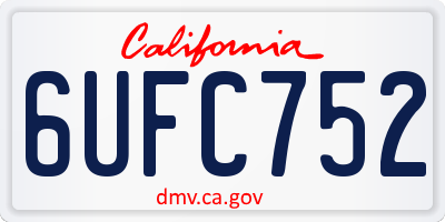 CA license plate 6UFC752