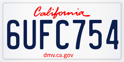 CA license plate 6UFC754