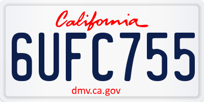 CA license plate 6UFC755